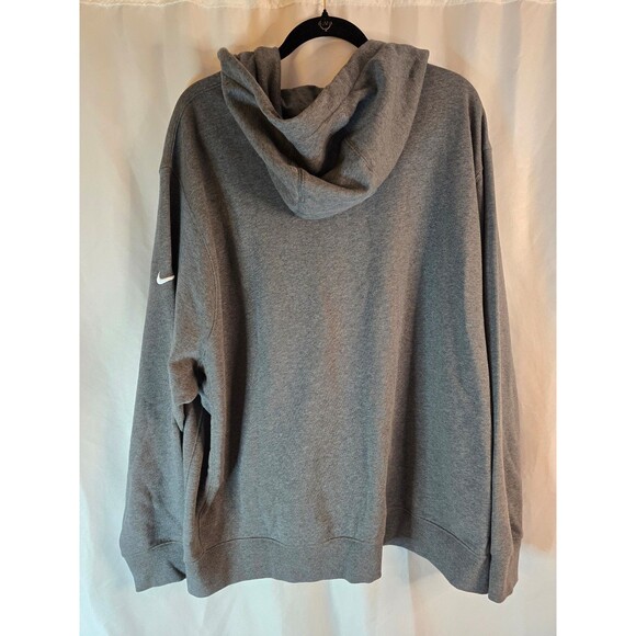 Nike - Men's Club Charcoal Heather Fleece Sleeve Swoosh Full-Zip Hoodie NWT - Picture 2 of 4